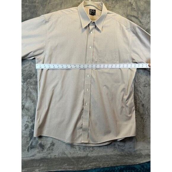 Jos A Bank Dress Shirt Mens 17 - 33 Red Check Button Up - Picture 3 of 6